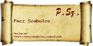 Pecz Szabolcs névjegykártya